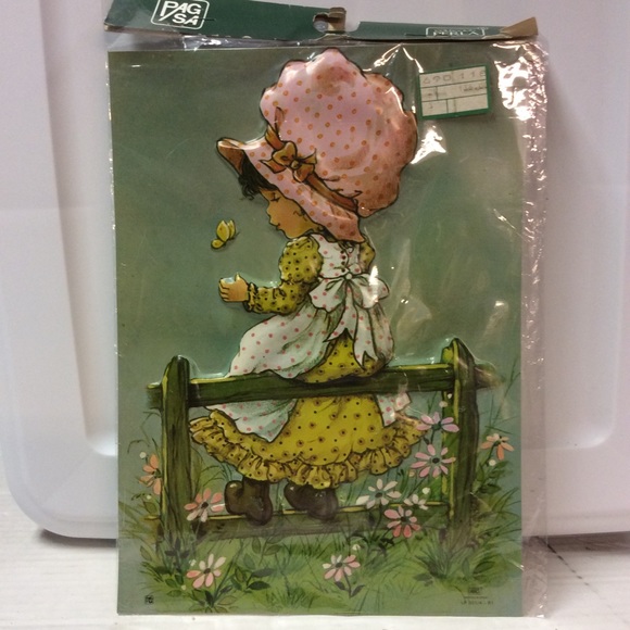 Perla VTG Mary May Butterfly Girl Plastic Picture - Picture 1 of 10